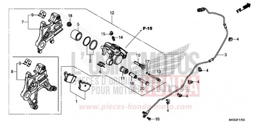 ETRIER DE FREIN ARRIERE CRF1100AL de 2020